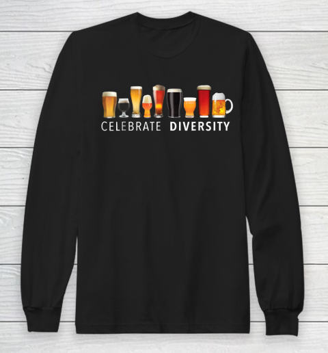 Beer Lover Funny Shirt Celebrate Diversity Craft Beer Drinking Long Sleeve T-Shirt