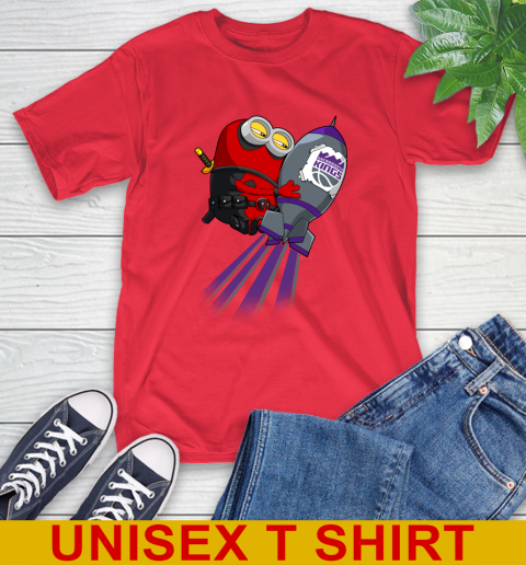NBA Basketball Sacramento Kings Deadpool Minion Marvel Shirt T-Shirt - Image 13