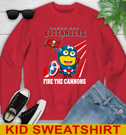 NFL Football Tampa Bay Buccaneers Captain America Marvel Avengers Minion Shirt Youth Sweatshirt 7