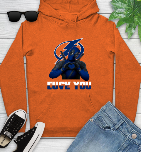 NHL Tampa Bay Lightning Deadpool Love You Fuck You Hockey Sports Youth Hoodie 4