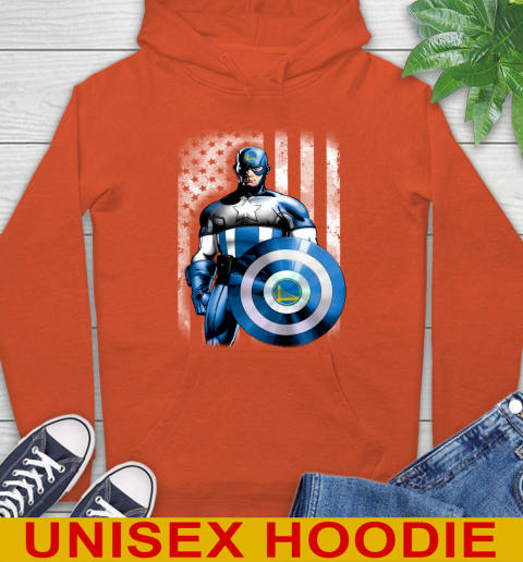 Golden State Warriors NBA Basketball Captain America Marvel Avengers American Flag Shirt Hoodie 4