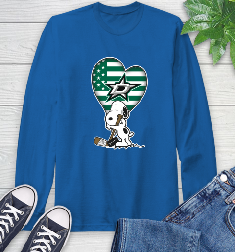 Dallas Stars NHL Hockey The Peanuts Movie Adorable Snoopy Long Sleeve T-Shirt 9