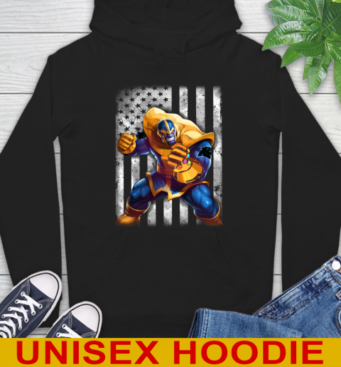 NFL Football Carolina Panthers Thanos Marvel American Flag Shirt Hoodie