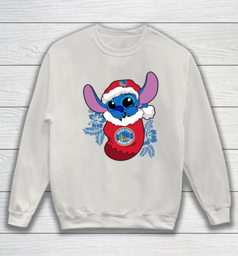 Golden State Warriors Christmas Stitch In The Sock Funny Disney NBA Sweatshirt 10