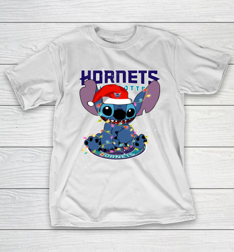 Charlotte Hornets NBA noel stitch Basketball Christmas T-Shirt