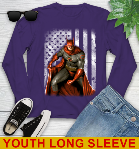 Chicago Bears NFL Football Batman DC American Flag Shirt Youth Long Sleeve 5 Chicago Bears NFL Football Batman DC American Flag Shirt Youth Long Sleeve - Image 5