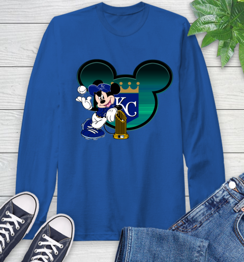 MLB Kansas City Royals The Commissioner's Trophy Mickey Mouse Disney Long Sleeve T-Shirt 9
