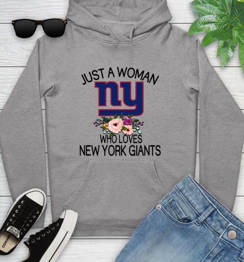 NFL Just A Woman Who Loves New York Giants Football Sports Youth Hoodie 4