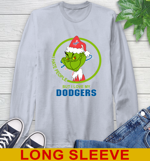 Los Angeles Dodgers MLB Christmas Grinch I Hate People But I Love My Favorite Baseball Team Long Sleeve T-Shirt 6