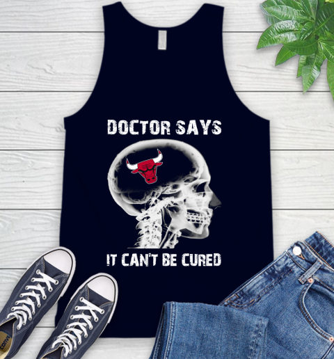 NBA Chicago Bulls Basketball Skull It Can't Be Cured Shirt Tank Top 2