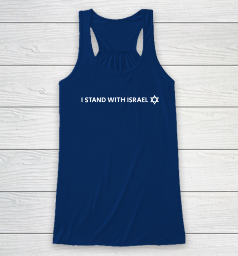 I Stand With Israel  Israeli Flag Jewish Star Of David Racerback Tank 4