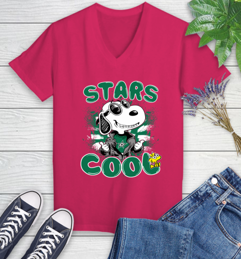 NHL Hockey Dallas Stars Cool Snoopy Shirt Women's V-Neck T-Shirt 7