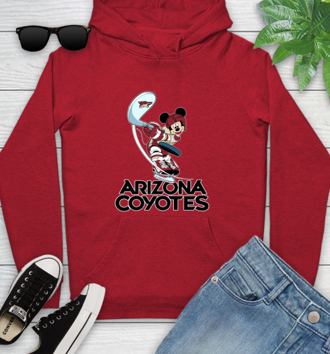 NHL Hockey Arizona Coyotes Cheerful Mickey Mouse Shirt Youth Hoodie 10