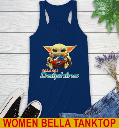 NFL Football Miami Dolphins Baby Yoda Star Wars Shirt Racerback Tank 9