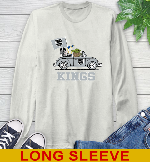 NHL Hockey Los Angeles Kings Darth Vader Baby Yoda Driving Star Wars Shirt Long Sleeve T-Shirt 12