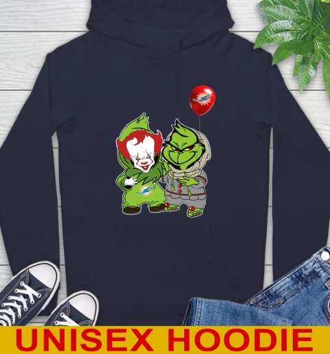 Miami Dolphins Baby Pennywise Grinch Christmas NFL Football Hoodie 4