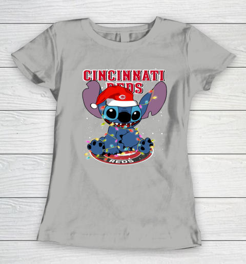 Cincinnati Reds MLB noel stitch Baseball Christmas Women's T-Shirt 8