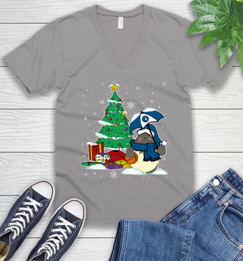 Minnesota Timberwolves NBA Basketball Cute Tonari No Totoro Christmas Sports V-Neck T-Shirt 3