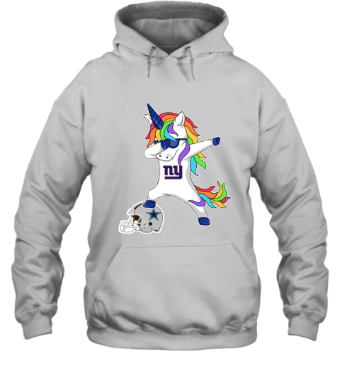 Football Dabbing Unicorn Steps On Helmet New York Giants Hoodie