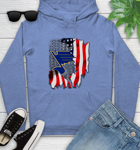 St.Louis Blues NHL Hockey American Flag Youth Hoodie 13