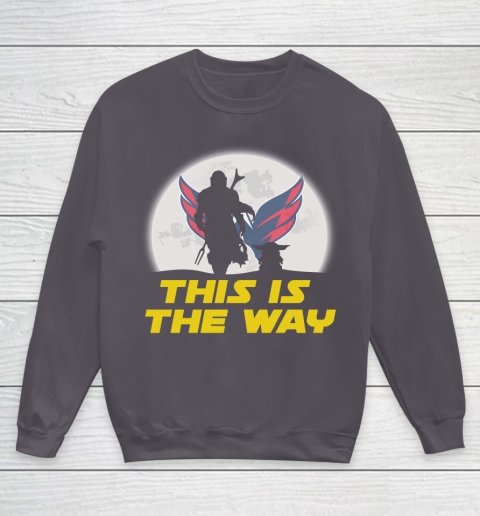 Washington Capitals NHL Ice Hockey Star Wars Yoda And Mandalorian This Is The Way Youth Sweatshirt 5