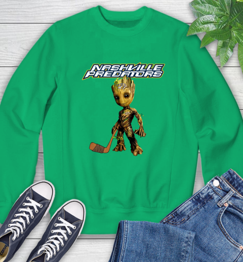 Nashville Predators NHL Hockey Groot Marvel Guardians Of The Galaxy Sweatshirt 6