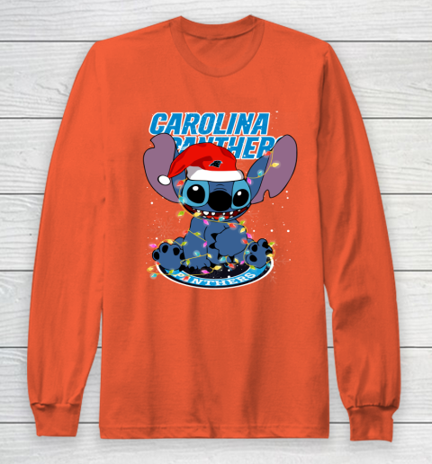 Carolina Panthers NFL Football noel stitch Christmas Long Sleeve T-Shirt 3
