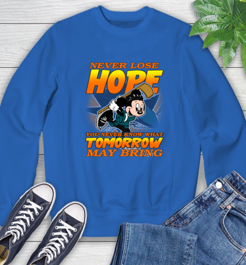 San Jose Sharks NHL Hockey ootball Mickey Disney Never Lose Hope Sweatshirt 9