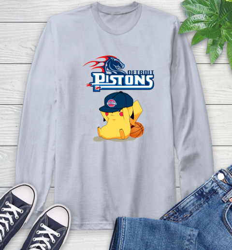 NBA Pikachu Basketball Sports Detroit Pistons Long Sleeve T-Shirt 6
