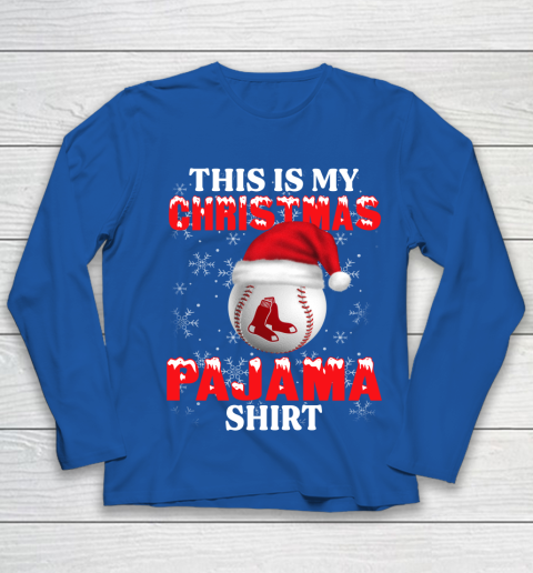 Boston Red Sox This Is My Christmas Pajama Shirt MLB Youth Long Sleeve 7