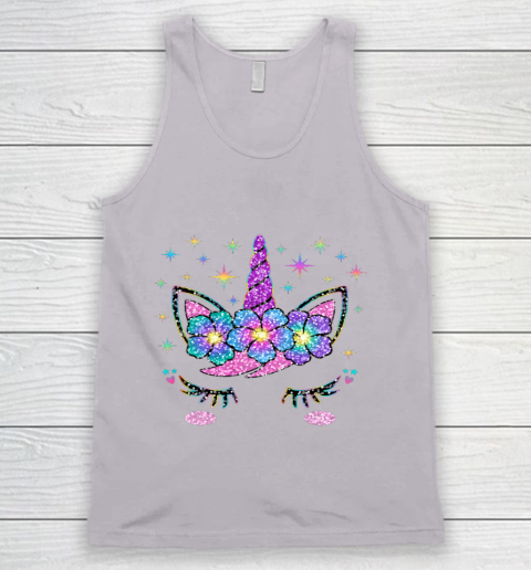 Unicorn Costume Rainbow Face Girls Tank Top 2