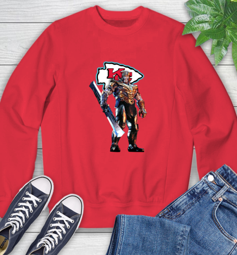 NFL Thanos Gauntlet Avengers Endgame Football Kansas City Chiefs Sweatshirt 10