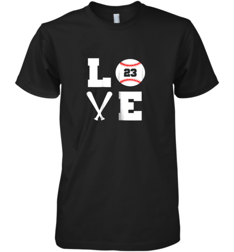 I Love Baseball Player Number #23 Gift Shirt Premium Men's T-Shirt