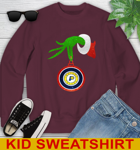 Indiana Pacers Grinch Merry Christmas NBA Basketball Youth Sweatshirt 5
