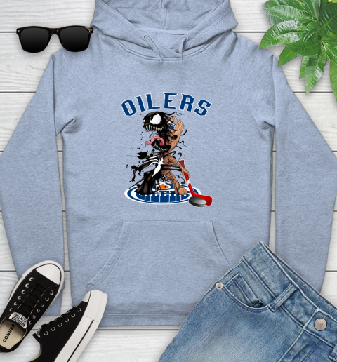 NHL Edmonton Oilers Hockey Venom Groot Guardians Of The Galaxy Youth Hoodie 10