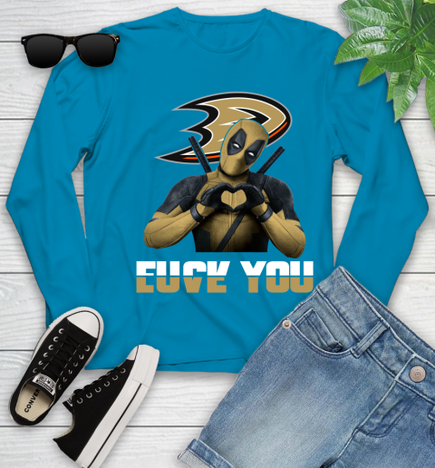 NHL Deadpool Love You Fuck You Hockey Sports Youth Long Sleeve 8