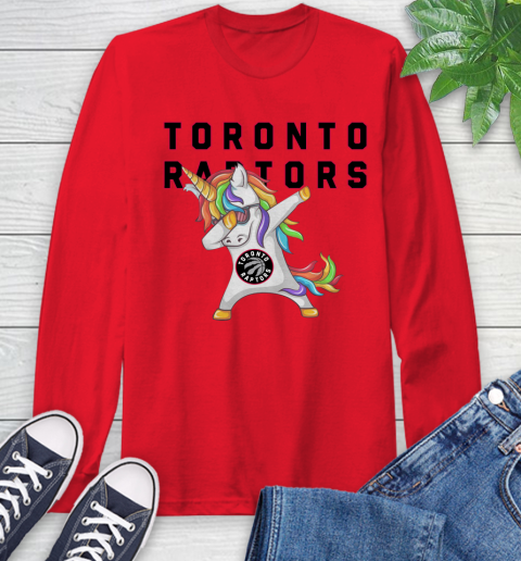 Toronto Raptors NBA Basketball Funny Unicorn Dabbing Sports Long Sleeve T-Shirt 10