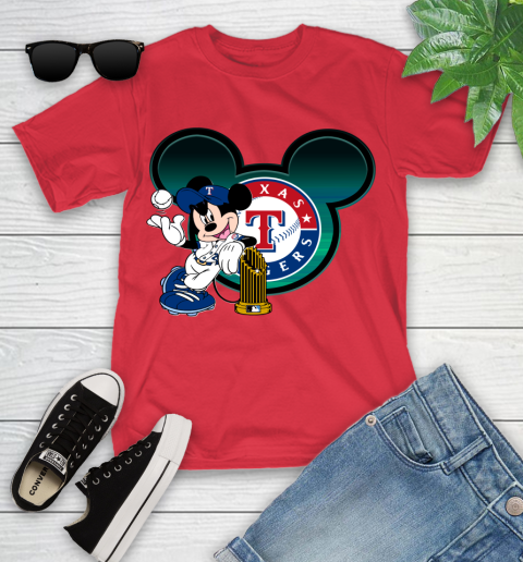 MLB Texas Rangers The Commissioner's Trophy Mickey Mouse Disney Youth T-Shirt 10