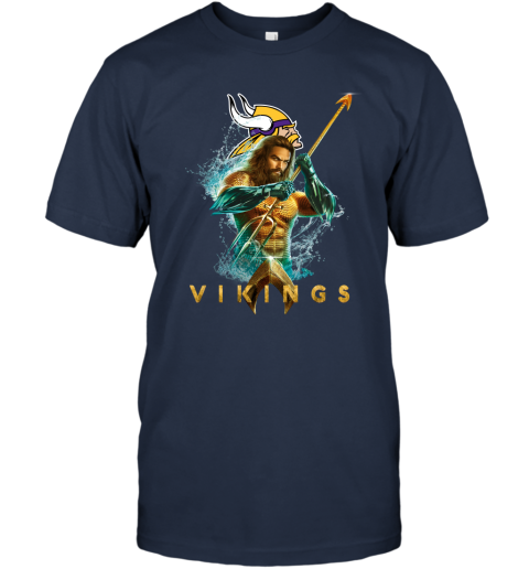 NFL Minnesota Vikings Aquaman DC Football Sports KCR2PuPF0WS classic t shirt 2 95 151514 front navy