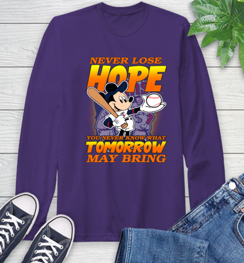 Minnesota Twins MLB Baseball Mickey Disney Never Lose Hope Long Sleeve T-Shirt 5