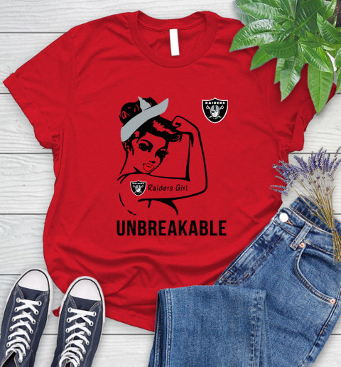 NFL Oakland Raiders Girl Unbreakable Football Sports Women's T-Shirt 9