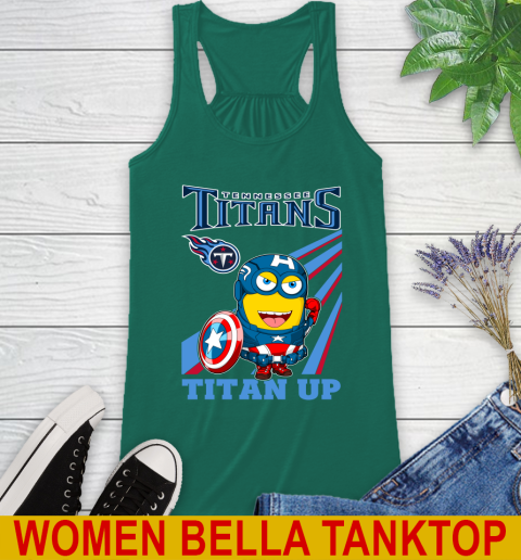 NFL Football Tennessee Titans Captain America Marvel Avengers Minion Titan Up Shirt Racerback Tank 5