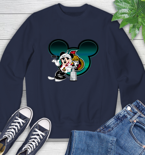 NHL Ottawa Senators Stanley Cup Mickey Mouse Disney Hockey T Shirt Sweatshirt 3
