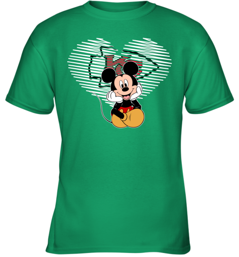 NFL Kansas City Chiefs The Heart Mickey Mouse Disney Football T Shirt o7YHFpPnvuq youth t shirt 26 95 151514 front irish green