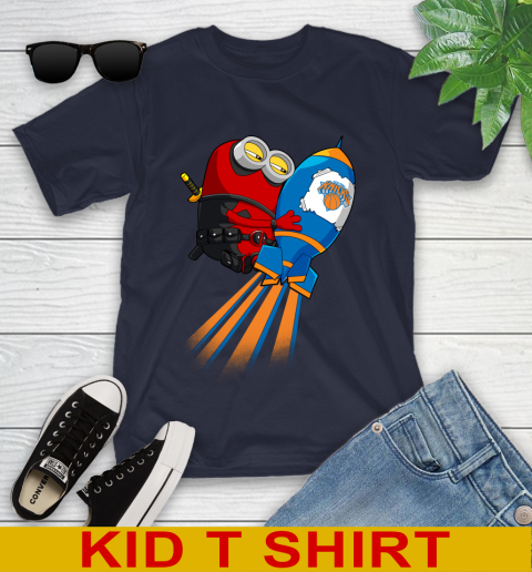 NBA Basketball New York Knicks Deadpool Minion Marvel Shirt Youth T-Shirt 2