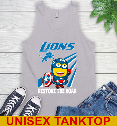 NFL Football Detroit Lions Captain America Marvel Avengers Minion Shirt Tank Top 3