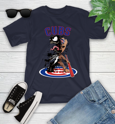 MLB Chicago Cubs Baseball Venom Groot Guardians Of The Galaxy Youth T-Shirt 3