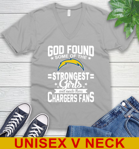 Los Angeles Chargers NFL Football God Found Some Of The Strongest Girls Adoring Fans V-Neck T-Shirt 3