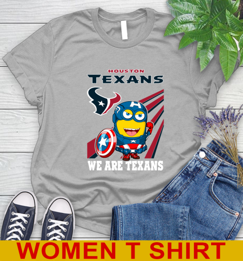 NFL Football Houston Texans Captain America Marvel Avengers Minion Shirt Women's T-Shirt 5
