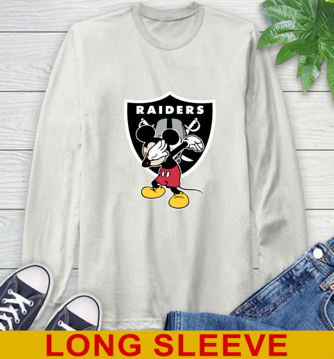 Oakland Raiders NFL Football Dabbing Mickey Disney Sports Long Sleeve T-Shirt 12